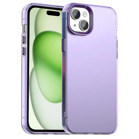 iPhone 15 Cover PC+TPU+PET Mat Anti-Drop Telefon Bagsidecover - Lilla