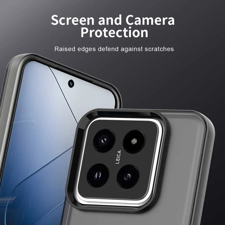 Xiaomi 14 Case PC+TPU+PET Matte Anti-Drop Phone Back Cover - Black
