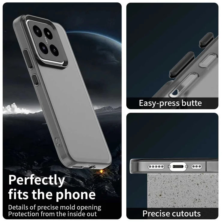 Xiaomi 14 Case PC+TPU+PET Matte Anti-Drop Phone Back Cover - Black