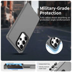 Samsung Galaxy S25 Ultra Case PC+TPU+PET Matte Anti-Drop Phone Back Cover - Black