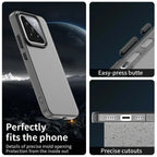 Xiaomi 15 Case PC+TPU+PET Matte Anti-Drop Phone Back Cover - Black