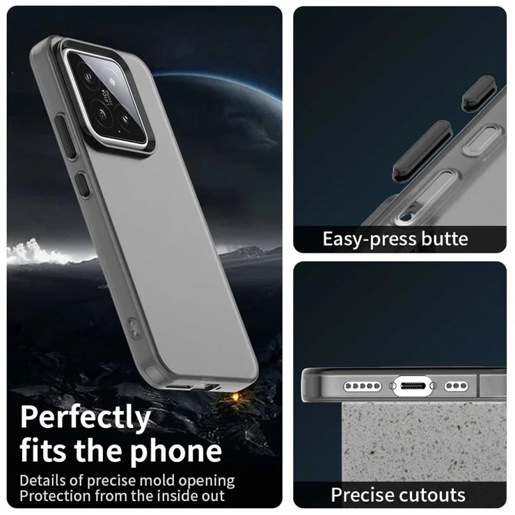Xiaomi 15 Case PC+TPU+PET Matte Anti-Drop Phone Back Cover - Black