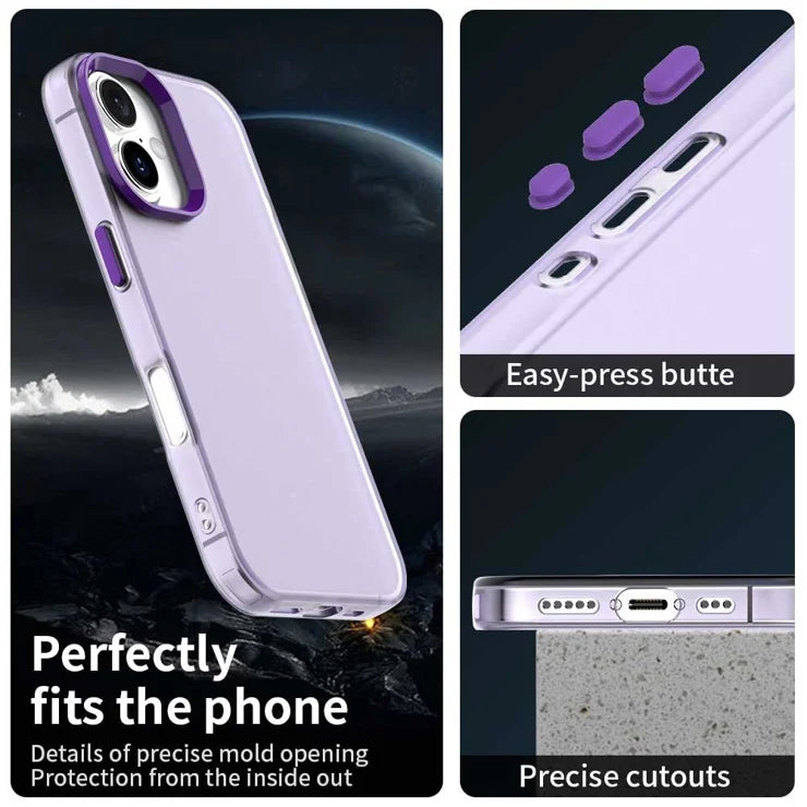 iPhone 17 Case PC + TPU + PET Matte Anti-Drop Phone Back Cover - Purple