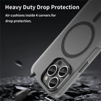 iPhone 16 Pro Case Compatible with MagSafe TPU + PC Slim Matte Translucent Phone Cover - Black