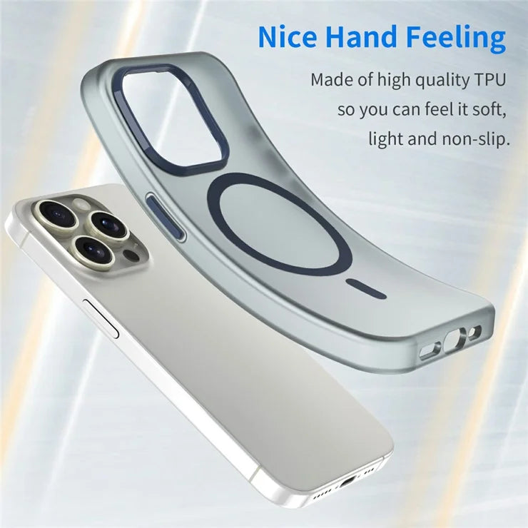 iPhone 16 Pro Max Case Compatible with MagSafe TPU + PC Slim Matte Translucent Phone Cover - Dark Blue