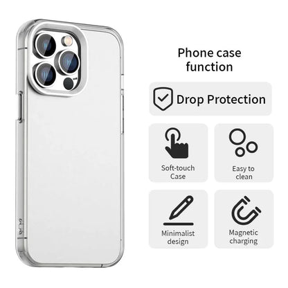iPhone 15 Pro Case PC+TPU+PET Matte Anti-Drop Phone Back Cover - White