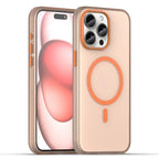 iPhone 15 Pro Case Translucent Matte Back Slim Phone Cover - Orange