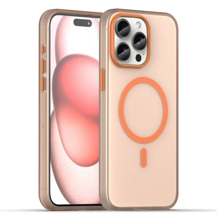 iPhone 15 Pro Case Translucent Matte Back Slim Phone Cover - Orange
