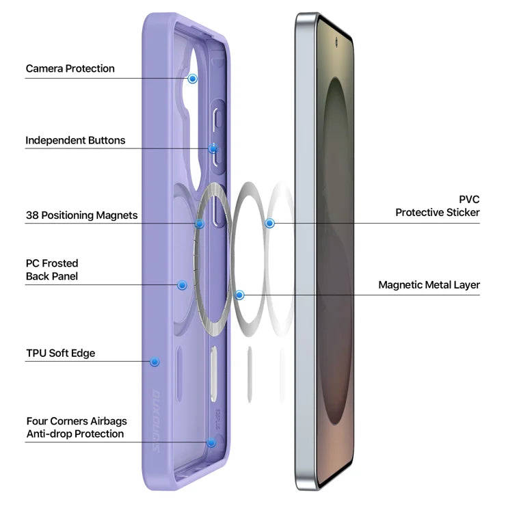 DUX DUCIS For Samsung Galaxy S26 Magnetic Case Yind Series PC+TPU Phone Cover - Light Purple
