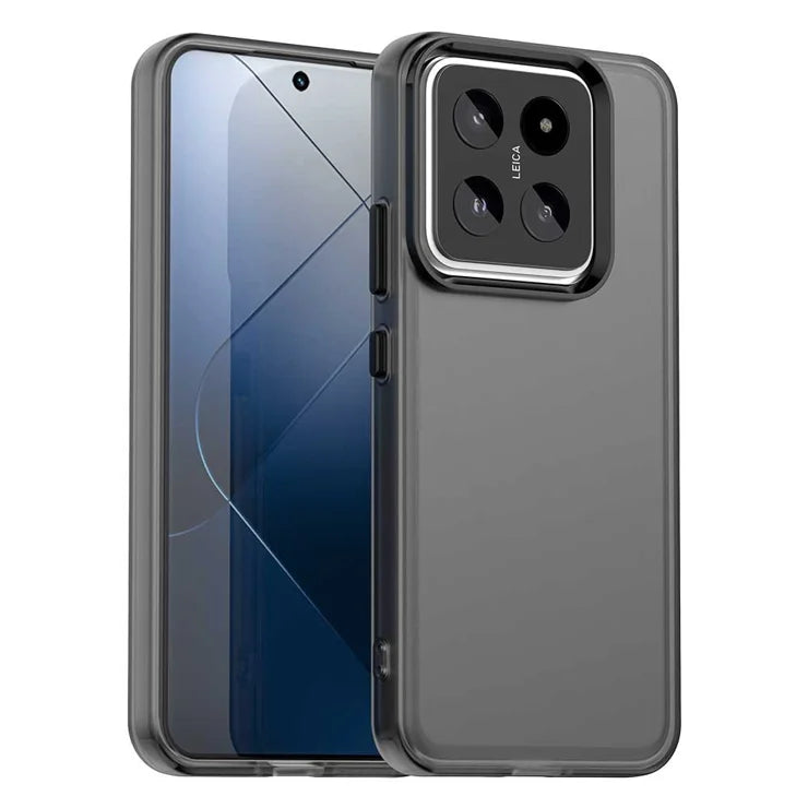 Xiaomi 14 Pro Case PC+TPU+PET Matte Anti-Drop Phone Back Cover - Black
