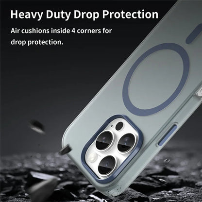iPhone 16 Pro Case Compatible with MagSafe TPU + PC Slim Matte Translucent Phone Cover - Dark Blue