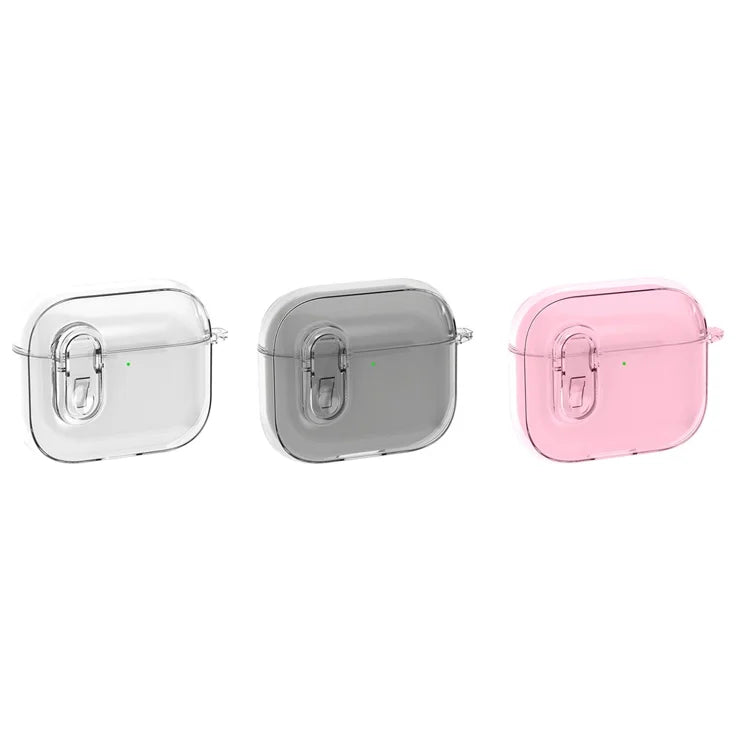 For Apple AirPods 4 Earphone Protective Case Snap Switch Ice Crystal Clear TPU+PC Cover - Transparent