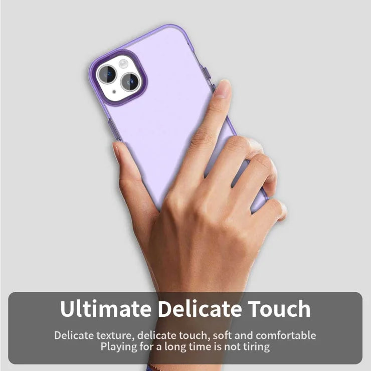iPhone 15 Plus / 14 Plus Case PC+TPU+PET Matte Anti-Drop Phone Back Cover - Purple
