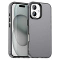 iPhone 16 Plus Case PC+TPU+PET Matte Anti-drop Phone Back Cover - Black
