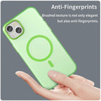 iPhone 15 Plus / 14 Plus Magnetic Case Translucent Matte Anti-Fingerprint Phone Cover - Fluorescent Green