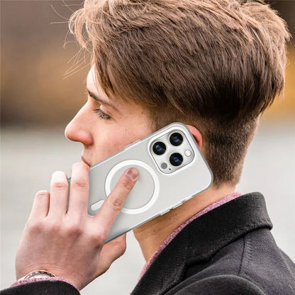 Magnetic Case for iPhone 14 Pro Max Compatible with MagSafe Translucent Matte Back Cover - White