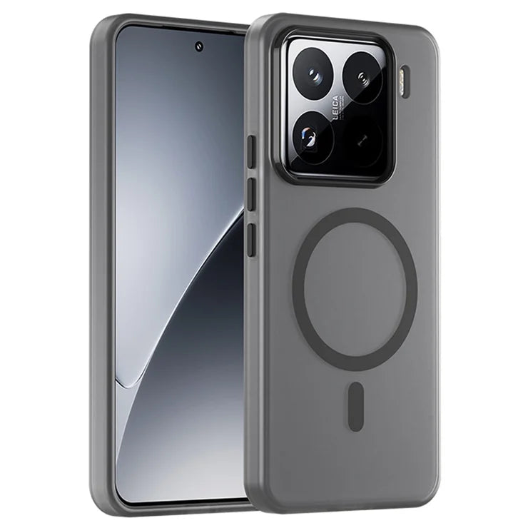 Xiaomi 15 Pro Magnetic Case TPU + PC Slim Matte Translucent Phone Cover - Black