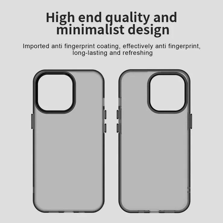 iPhone 15 Pro Case PC+TPU+PET Matte Anti-Drop Phone Back Cover - Black