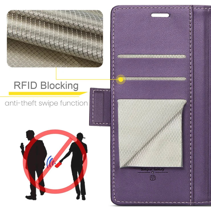 CASEME For Samsung Galaxy S26+ Case  023 Series RFID Blocking Glossy Stand Phone Cover - Purple