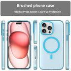 iPhone 15 Pro Case Translucent Matte Back Slim Phone Cover - Blue