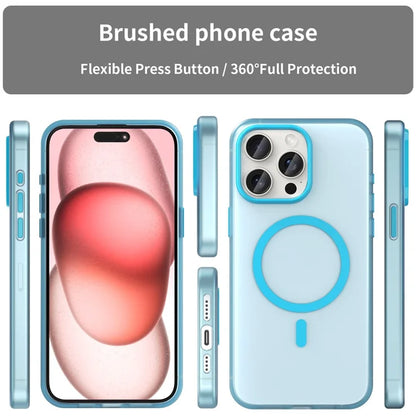 iPhone 15 Pro Case Translucent Matte Back Slim Phone Cover - Blue