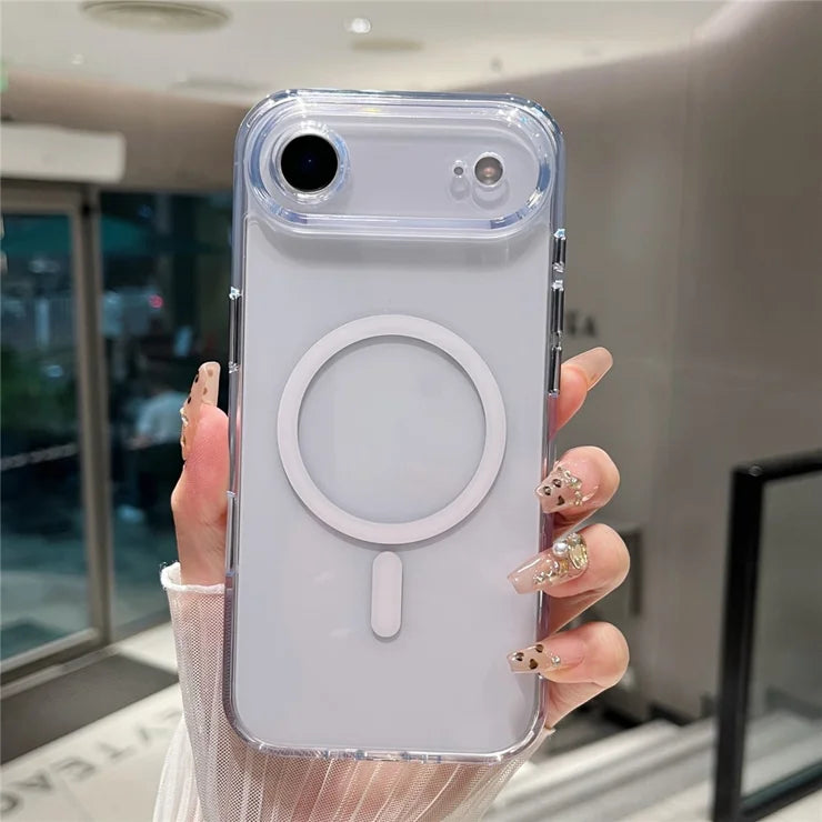iPhone Air Magnetic Clear Case PC + TPU Hybrid Phone Cover Compatible with MagSafe