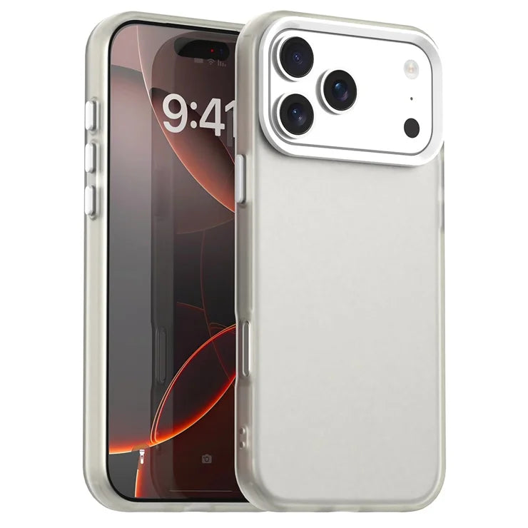 iPhone 17 Pro Case PC + TPU + PET Matte Anti-Drop Phone Back Cover - White