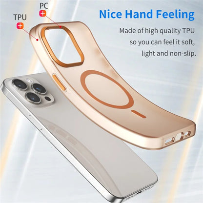 iPhone 15 Pro Case Translucent Matte Back Slim Phone Cover - Orange