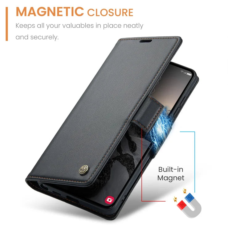 CASEME For Samsung Galaxy S26 Ultra Case  023 Series RFID Blocking Glossy Stand Phone Cover - Black