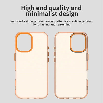 iPhone 16 Case PC+TPU+PET Matte Anti-Drop Phone Back Cover - Orange