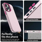 iPhone 13 Pro Max Case PC+TPU+PET Matte Anti-Drop Phone Back Cover - Pink