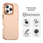 iPhone 16 Pro Case PC+TPU+PET Matte Anti-Drop Phone Back Cover - Orange