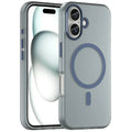 iPhone 16 Case Compatible with MagSafe TPU + PC Slim Matte Translucent Phone Cover - Dark Blue