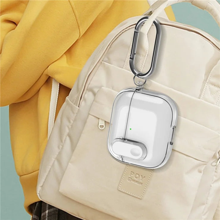 For Apple AirPods 4 Earphone Protective Case Snap Switch Ice Crystal Clear TPU+PC Cover - Transparent
