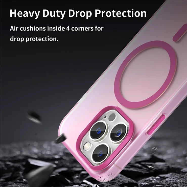 Magnetic Case for iPhone 14 Pro Max Compatible with MagSafe Translucent Matte Back Cover - Pink