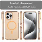 iPhone 16 Pro Max Case Compatible with MagSafe TPU + PC Slim Matte Translucent Phone Cover - Orange