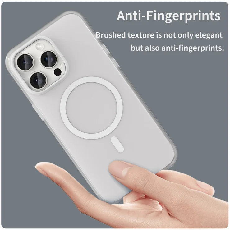 iPhone 15 Pro Case Translucent Matte Back Slim Phone Cover - White