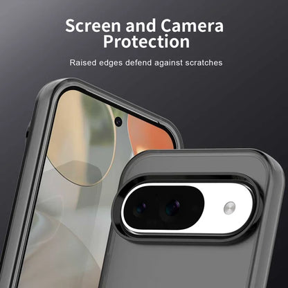 Google Pixel 9 / 9 Pro Case PC+TPU+PET Matte Anti-Drop Phone Back Cover - Black