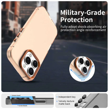 iPhone 16 Pro Case PC+TPU+PET Matte Anti-Drop Phone Back Cover - Orange