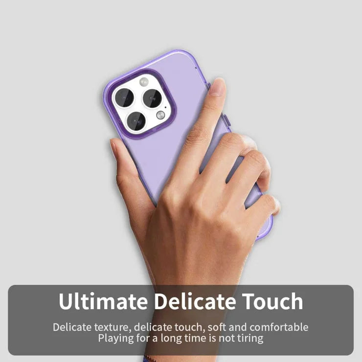 iPhone 16 Pro Max Case PC+TPU+PET Matte Anti-Drop Phone Back Cover - Purple