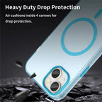iPhone 15 Magnetic Case Matte Phone Cover Anti-Fingerprint Anti-Scratch - Blue