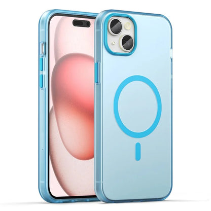 iPhone 15 Magnetic Case Matte Phone Cover Anti-Fingerprint Anti-Scratch - Blue