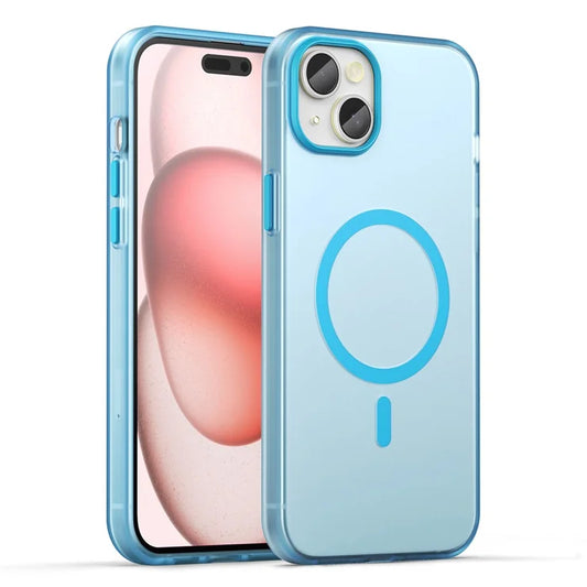 iPhone 15 Magneettinen kuori Matta Puhelinkotelo Sormenjälkiä ja naarmuja hylkivä - Sininen