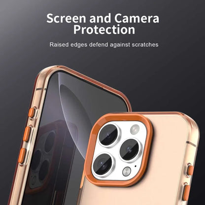 iPhone 16 Pro Case PC+TPU+PET Matte Anti-Drop Phone Back Cover - Orange