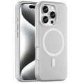 iPhone 16 Pro Case Compatible with MagSafe TPU + PC Slim Matte Translucent Phone Cover - White