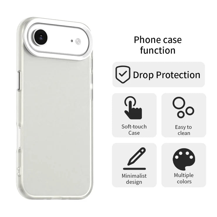 For iPhone Air Case PC + TPU + PET Matte Anti-Drop Phone Back Cover - White
