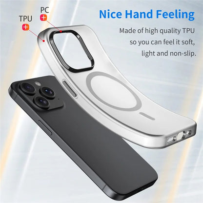 Magnetic Case for iPhone 14 Pro Max Compatible with MagSafe Translucent Matte Back Cover - Black