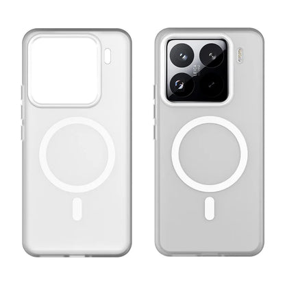 Xiaomi 15 Pro Magnetic Case TPU + PC Slim Matte Translucent Phone Cover - White