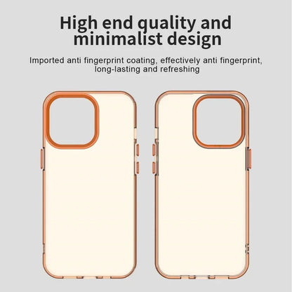 iPhone 14 Pro Case PC+TPU+PET Matte Anti-Drop Phone Back Cover - Orange