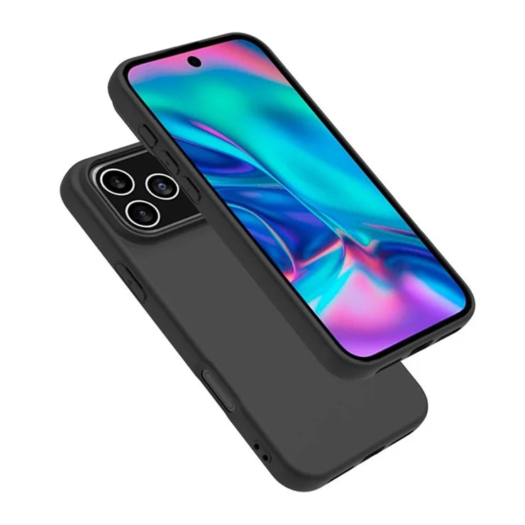 For iPhone 17 Pro Case Soft Matte Back TPU Black Phone Cover, Large Cutout